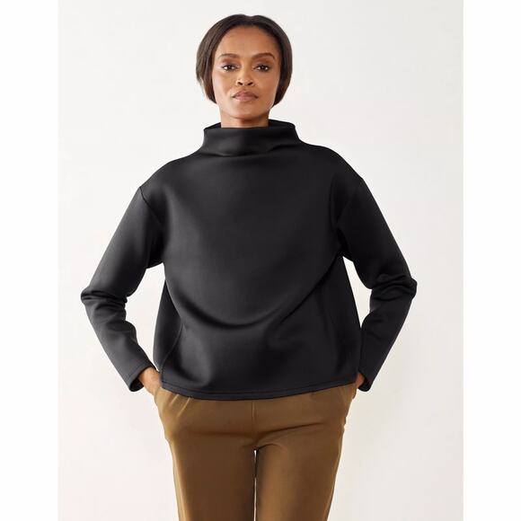 Aday Like A Boss Scuba Mockneck Black Sweatshirt XL - Picture 1 of 5